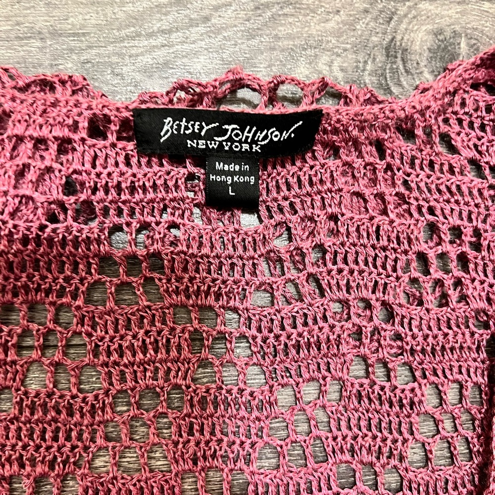 🚫SOLD🚫 RARE Vintage Betsey Johnson Crochet Duster Cardigan - Picture 4 of 6